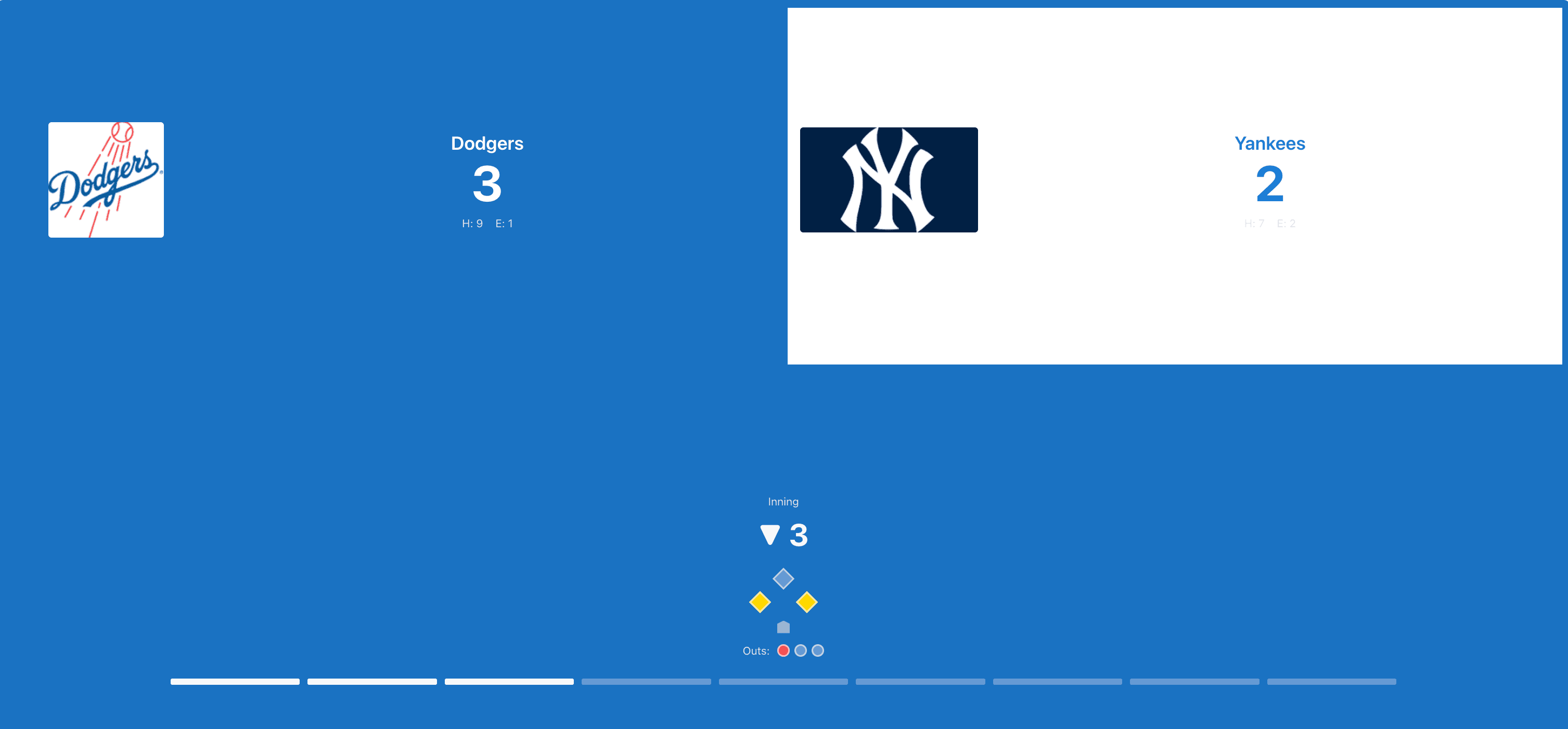 Real-time baseball score sync on mobile device