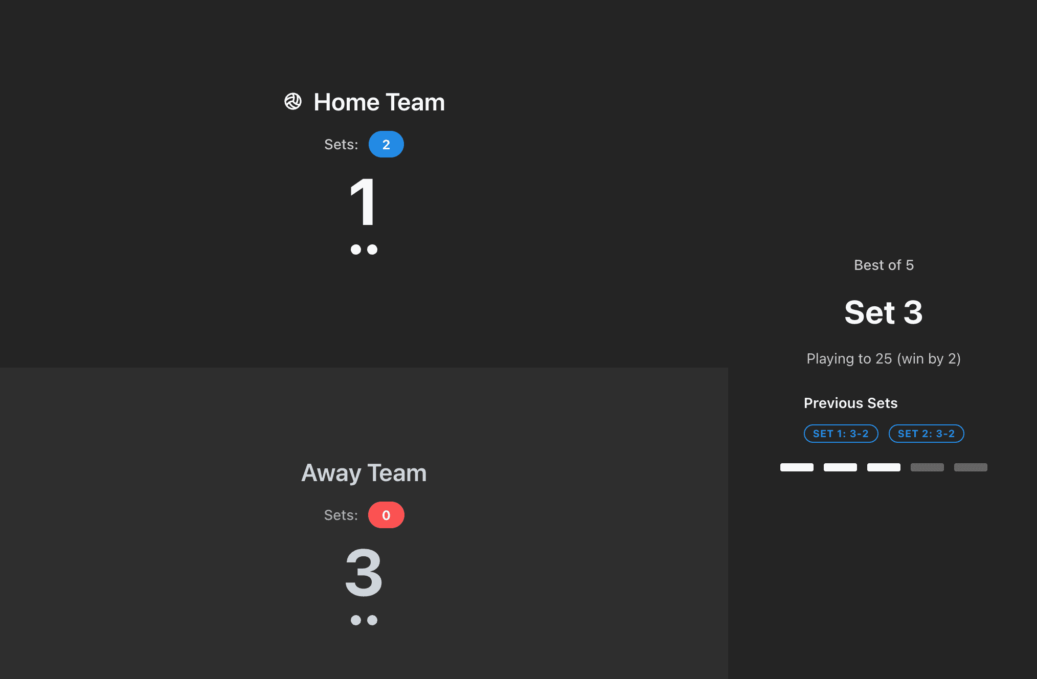 Real-time volleyball score sync on mobile device